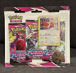 Pokemon TCG SWSH Fusion Strike 3 Pack Blister Booster Eevee Promo New Sealed 820650809200 - Image 1
