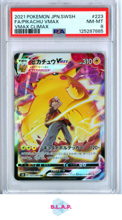 FA/PIKACHU VMAX VMAX CLIMAX POKEMON JAP SWSH VMAX CLIMAX 2021 223 PSA 8 - Image 1