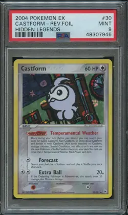 Pokemon Castform Reverese Holo PSA 9 Mint 30/101 Hidden Legends - Image 1
