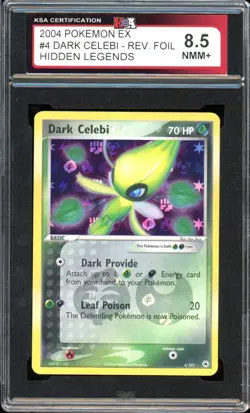 2004 Pokemon Hidden Legends #4 Dark Celebi Reverse Holo KSA 8.5 NMM+ - Image 1