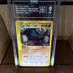 Pokemon Golem 122/128 Base Expansion Pack Holo Rare 1st Edition Japanese TAG 9 - Image 1