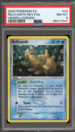 Pokemon Relicanth EX Hidden Legends Reverse Holo Rare #24 PSA 8 - Image 1