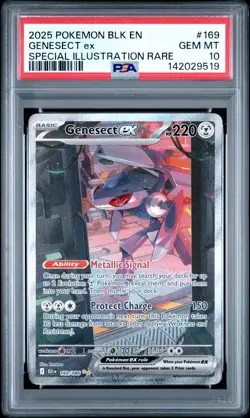 2025 POKEMON BLK EN-BLACK BOLT SPECIAL ILLUSTRATION RARE #169 GENESECT EX PSA 10 - Image 1