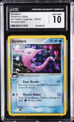 2004 POKEMON EX HIDDEN LEGENDS - REVERSE HOLO #18/101 GOREBYSS CGC 10 GEM MINT - Image 1