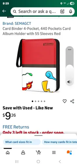 Pokemon First Gen Binder w/ Zipper Fit 400 Trading Cards w/ 50 Removable Sleeves - Image 4