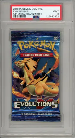 2016 Pokemon XY Evolutions Foil Booster Pack Charizard Artwork PSA 9 - Image 1