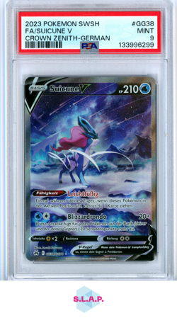 FA/SUICUNE V CROWN ZENITH-GER POKEMON SWSH CROWN ZENITH 2023 GG38 PSA 9 - Image 1
