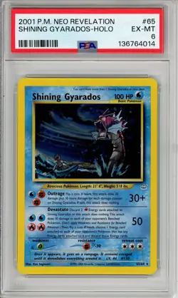 Pokemon Graded: Shining Gyarados 65/64 Neo Revelation (2001) Holo PSA 6 - Image 1