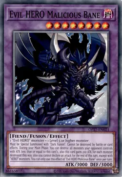 Evil HERO Malicious Bane Common DARK Unlimited OTS Tournament Pack 27 Yugioh - Image 1