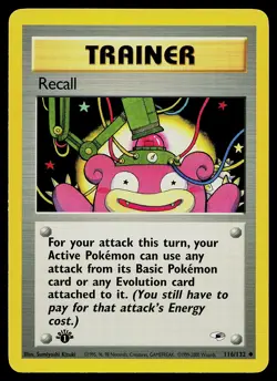 Pokemon Card - Recall Gym Heroes 116/132 Uncommon 1st Edition - Image 1