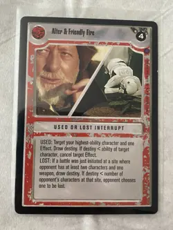 Decipher Star Wars CCG ALTER & FRIENDLY FIRE Card NM - Image 1