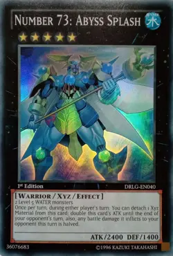 DRLG-EN040 NUMBER 73: ABYSS SPLASH SUPER RARE 1ST EDITION YuGiOh CARD - Image 1