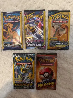 POKEMON TCG 3 CARD PACK ASSORTED BUNDLE PLUS 1 DETECTIVE PIKACHU-XY EVOLUTIONS! - Image 1