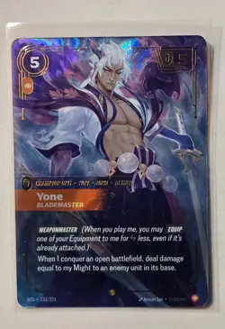 League of Legends Yone Blademaster Card (Overnumberd) 233/221 English Standard - Image 1