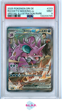 ROCKET'S NIDOKING EX SPEC ILL RARE POKEMON GER DESTINED RIVALS 2025 233 PSA 9 - Image 1