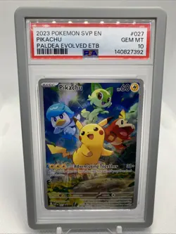 Pokemon 2023 Pikachu 027 Black Star Promo Paldea Evolved ETB GEM MINT PSA 10 - Image 1