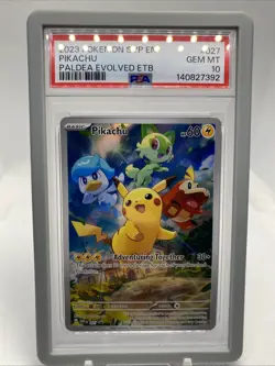 Pokemon 2023 Pikachu 027 Black Star Promo Paldea Evolved ETB GEM MINT PSA 10 - Image 2