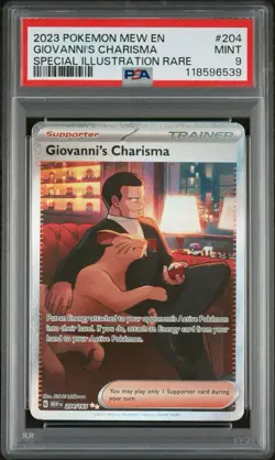 Pokemon TCG 2023 Scarlet & Violet Giovanni's Charisma #204/165 PSA 9 - Image 1