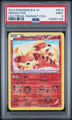 PSA 9 Growlithe #RC4 - Pokemon Radiant Collection Legendary Treasures - MINT - Image 1