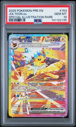 2025 POKEMON PRE EN-PRISMATIC EVOLUTIONS #153 JOLTEON EX PSA 10 - Image 1