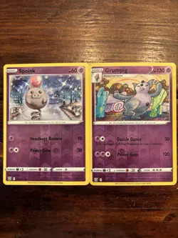 Pokemon Spoink 055/163 & Grumpig 056/163 Reverse Holo LOT! Battle Styles - Image 1