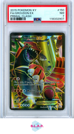 GROUDON EX POKEMON 150/160 2015 PRIMAL CLASH ULTRA RARE ENGLISH PSA 7 - Image 1
