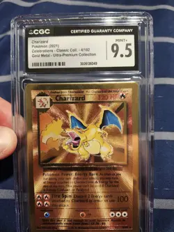 2021 Pokemon Charizard Celebrations - Ultra Premium Gold Metal 4/102 - CGC 9.5 - Image 3