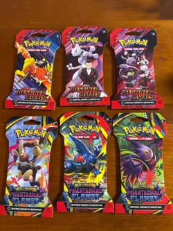 Pokemon TCG: Destined Rivals , Phantasmal Flame Blister Pack - Sealed - Lot Of 6 - Image 1