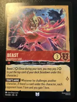 Beast - Aggressive Lord 113/204 Uncommon Whispers In The Well Disney Lorcana TCG - Image 1