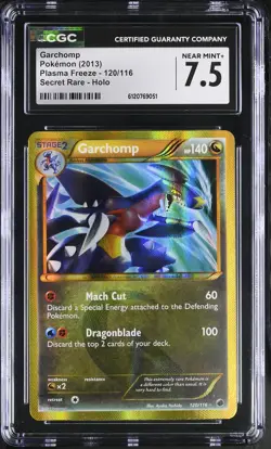 CGC 7.5 Garchomp 120/116 Secret Rare Plasma Freeze Pokemon Card - Image 1