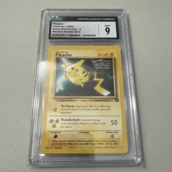 CGC 9 MINT Pikachu # 4 WB Movie WOTC Black Star PROMO Pokemon Card - Image 1