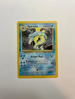 Pokemon Card Gyarados 6/102 Base Set Holo Rare WOTC English – Played – Vintage 1 - Image 1
