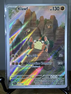Pokemon TCG Klawf Scarlet & Violet Base Set Holo Illustration Rare Card 217/198 - Image 1