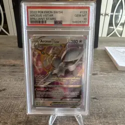 2022 Pokemon Trading Card Game Brilliant Stars Arceus Vstar PSA 10 GEM 123/172 - Image 1
