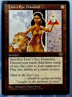 LION’S EYE DIAMOND Mirage Exp 1996 VINTAGE Magic the Gathering ULTRA RARE!! - Image 1