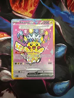Pokemon Pikachu EX Ultra Rare Full Art Holo SV08 Surging Sparks 277/217 200 HP - Image 1