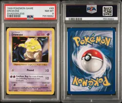 1999 POKEMON BASE SET 1ST EDITION #49 DROWZEE PSA 8 - Image 3