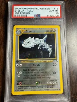 Pokemon Steelix Neo Genesis 1st Edition Holo Rare #15 PSA 10 Gem Mint - Image 1