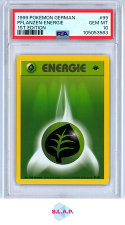 PFLANZEN-ENERGIE 1ST EDITION POKEMON GERMAN 1999 99 PSA 10 - Image 1