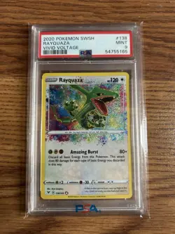 2020 Pokemon TCG Vivid Voltage Rayquaza PSA 9 Rare Card - Image 1