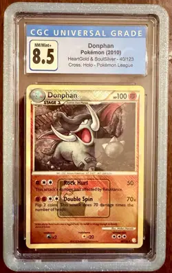 2010 POKEMON HEARTGOLD & SOULSILVER #40 DONPHAN Crosshatch HOLO CGC 8.5 - Image 1