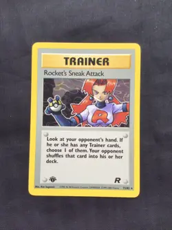 Pokemon Cards: Team Rocket 1st Edition Rare: Rocket's Sneak Attack 72/82 - Image 1