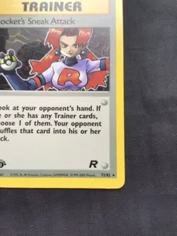 Pokemon Cards: Team Rocket 1st Edition Rare: Rocket's Sneak Attack 72/82 - Image 4