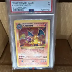 Pokemon Charizard Holo Rare Shadowless Base Set #004/102 1999 PSA 1 - Image 1