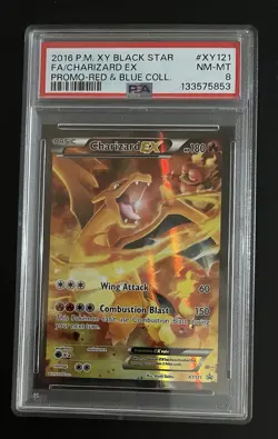 Pokemon Black Star Promo XY121 Charizard Holo Red & Blue Collection PSA 8 Card - Image 1