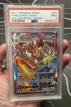 Blaziken VMAX 201/198 Secret Rare PSA 9 Chilling Reign Pokemon 320 HP - Image 3