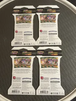 Pokemon Evolving Skies Sleeved Booster Pack Complete Art Set Of 4 Packs. - Image 2