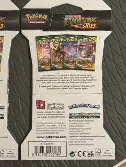 Pokemon Evolving Skies Sleeved Booster Pack Complete Art Set Of 4 Packs. - Image 3