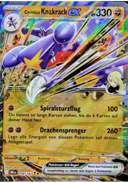 Pokemon Karte - Cynthias Knakrack Garchomp ex Trading Card 104/182 Deutsch TCG - Image 1