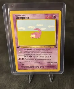Vintage Slowpoke Portuguese (Brazil) 1st Edition Pokemon Fossil 55/62 - 1999 LP+ - Image 1